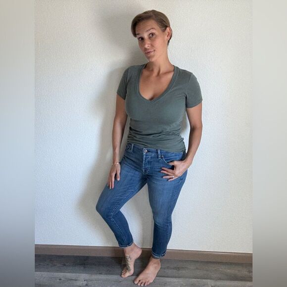 7 For All Mankind Josefina Jeans Mid Rise Button Fly - Picture 1 of 12